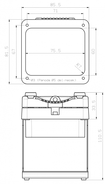 Sicherungskasten Anbau mit Klappfenster IP67 - 4 Module